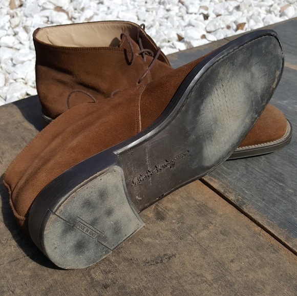 Salvatore Ferragamo Suede Brown Chukka Boots 8 1/2 main image 4