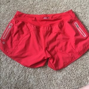 Lululemon size 8 red shorts with ruffles