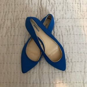 Blue santeen ballet flats--worn once!