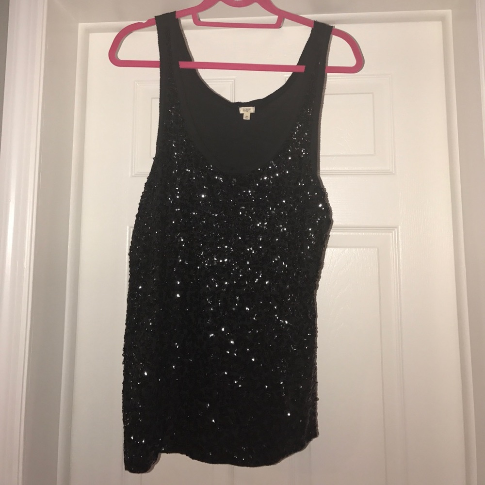 J-Crew Black Sparkle Tank Top