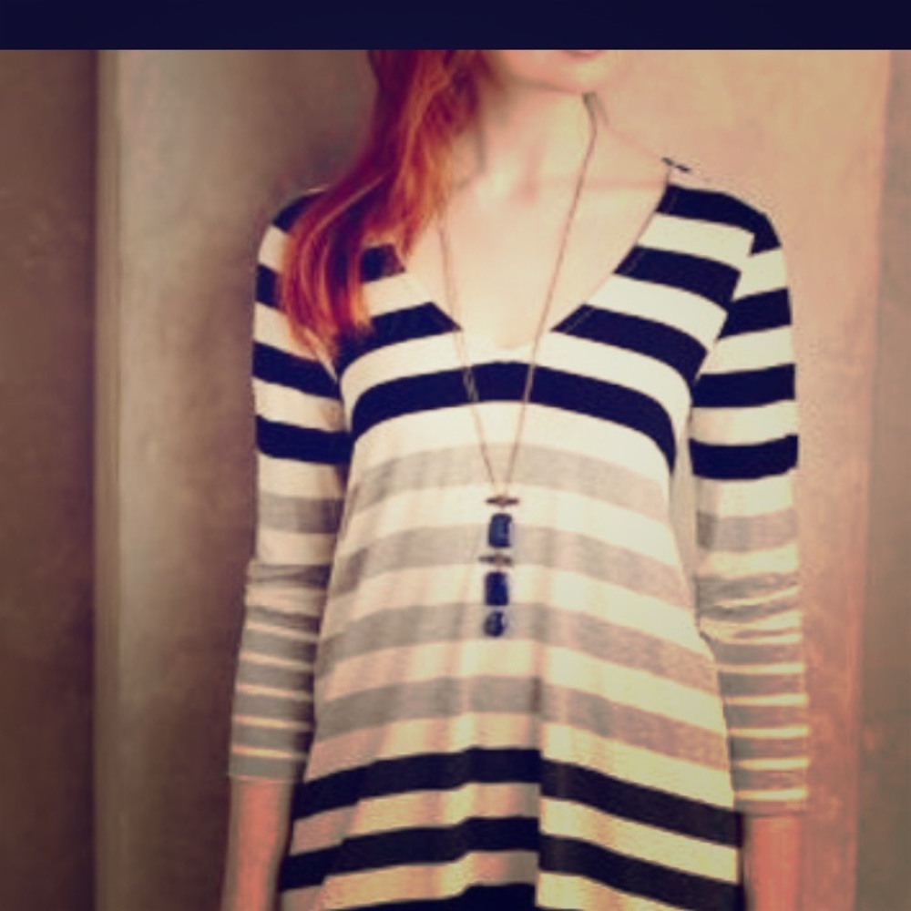 Anthropologie Black and white striped shirt