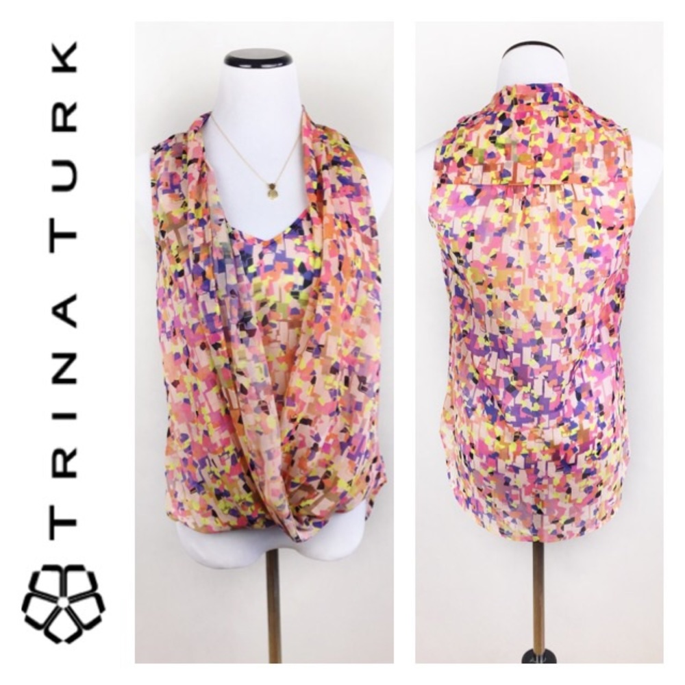 TRINA TURK COLORFUL TOP SIZE S - Picture 1 of 5