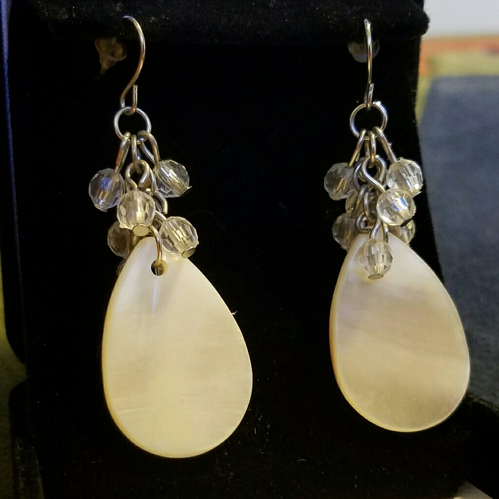 Mother of pearl and bead earrings