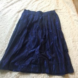 NWT JCrew blue shimmer midi skirt