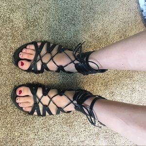 black tie sandals
