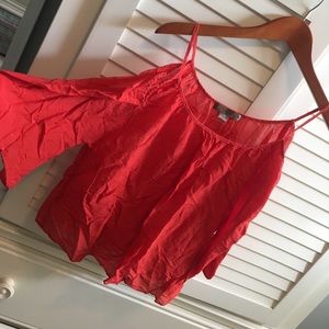 Off shoulder red blouse