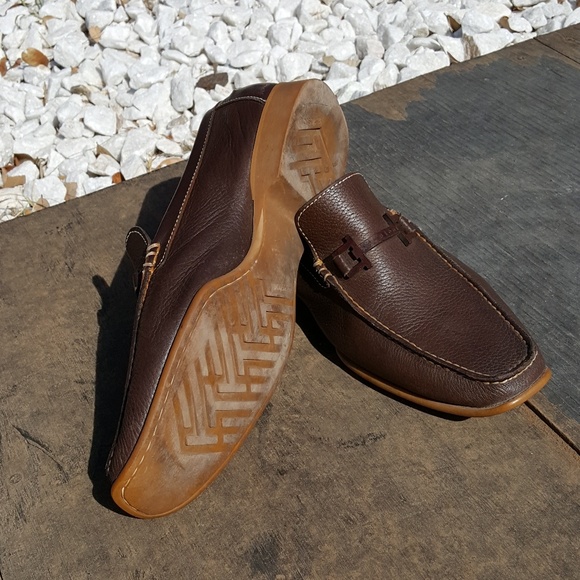 A. Testoni Brown Leather Loafers size 8.5