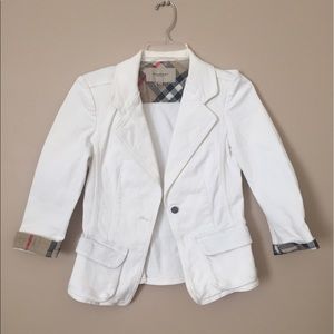 Burberry white jean blazer