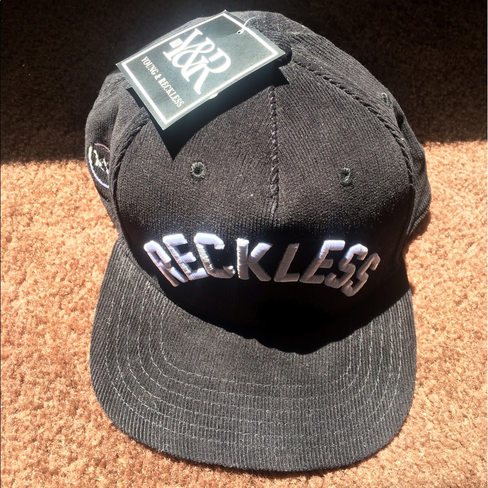 Corduroy black "Reckless" hat from Y&R