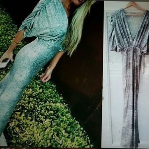 Silver metallic gala dress