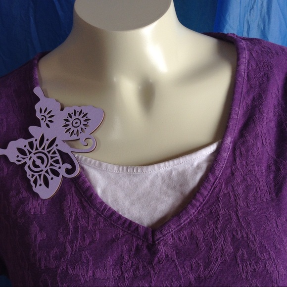 Croft and Barrow Lace look Tee - Picture 3 of 8