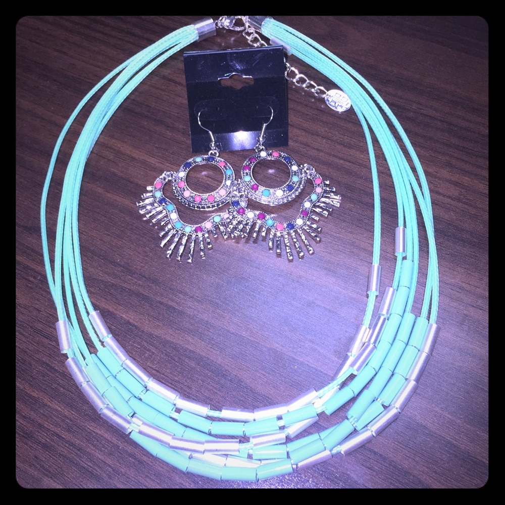Brand New With Tags, Boho Necklace & Earring Set