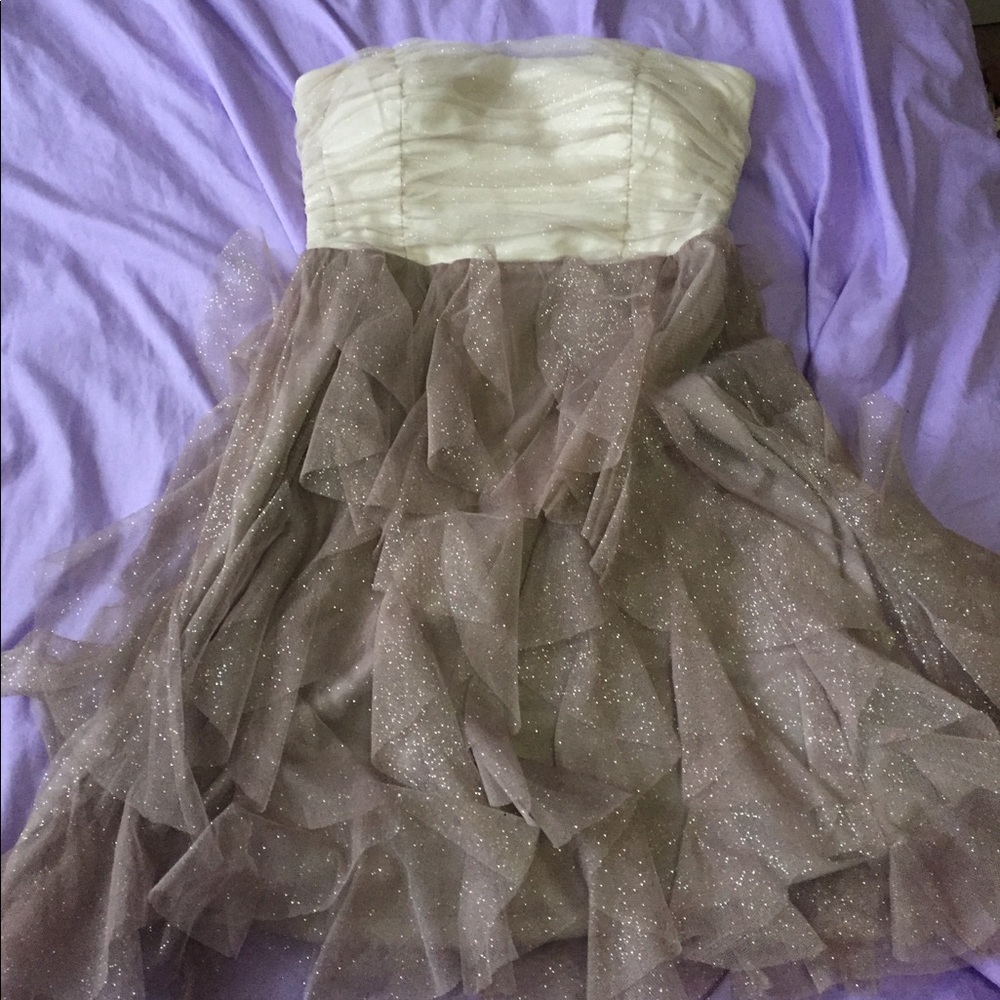 Short strapless homecoming dress