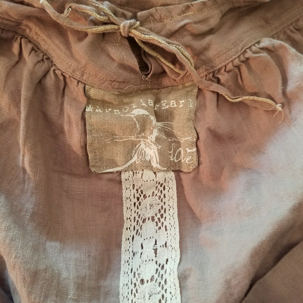 Magnolia Pearl khaki capris with crotchet lace det
