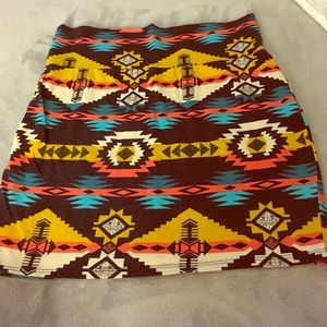 Aztec print skirt