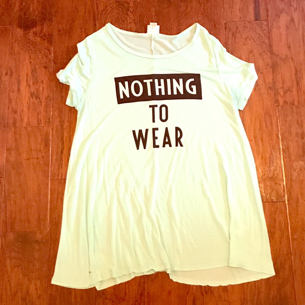 Nothing to Wear teal shirt