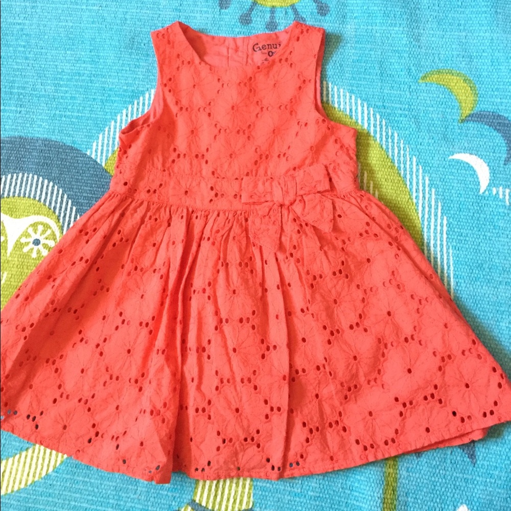18M, Osh Kosh Kids Fully lined Coral eyelet dress