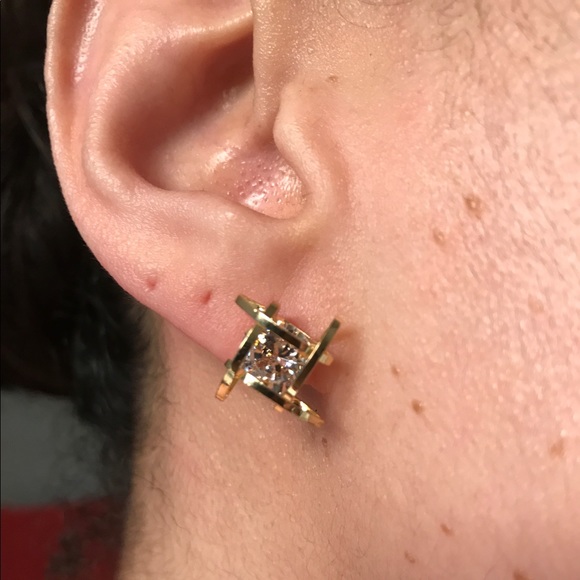 18K gold plated stud earrings - Picture 5 of 5