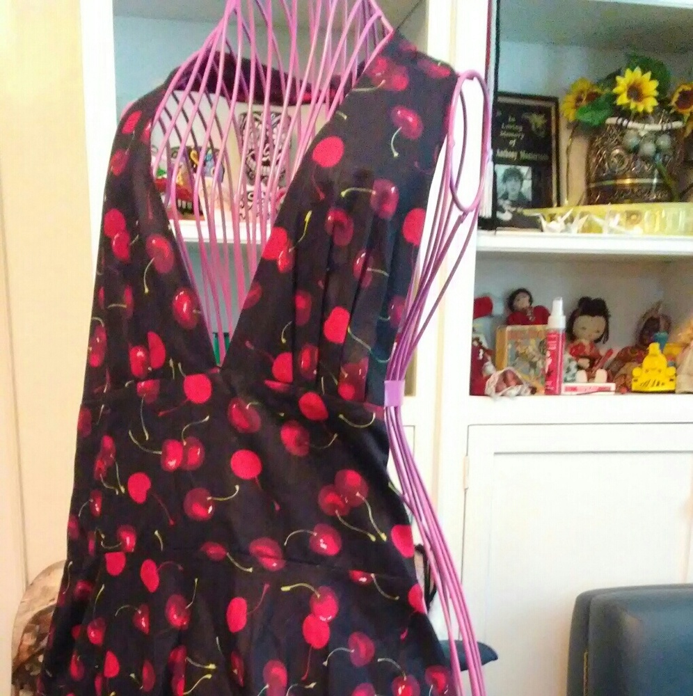 Tiki Hut cherry haltar dress