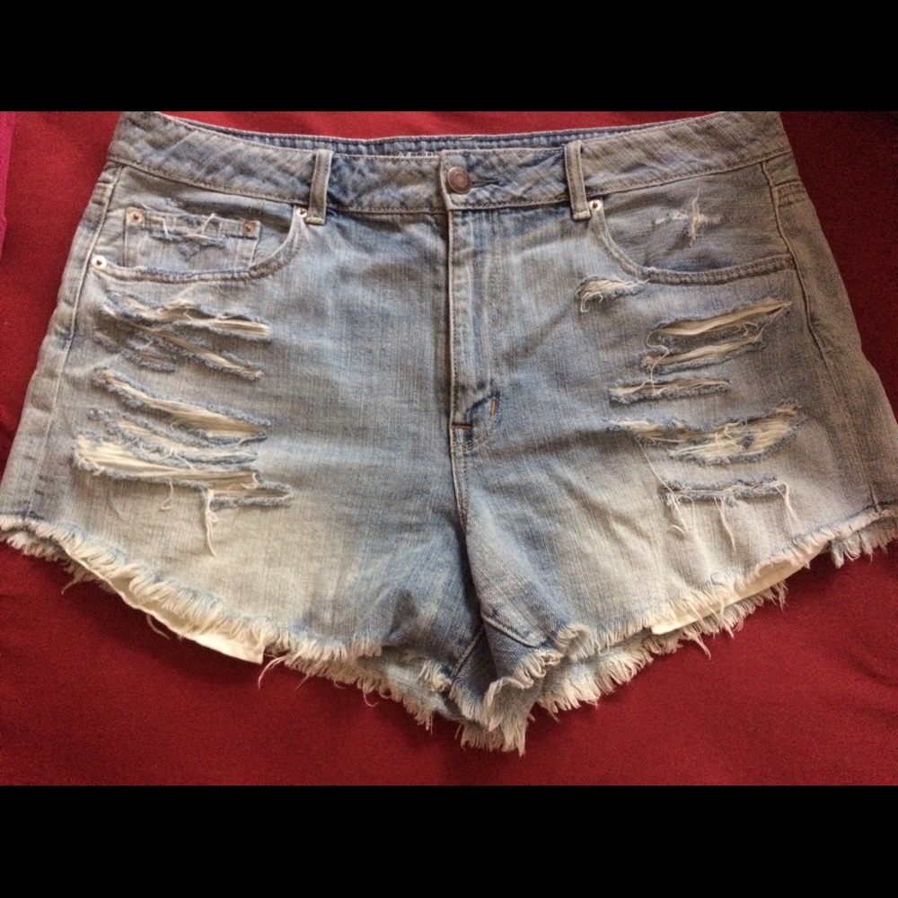 High waisted denim fringe jean shorts!