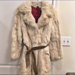 Vintage, authentic rabbit fur coat