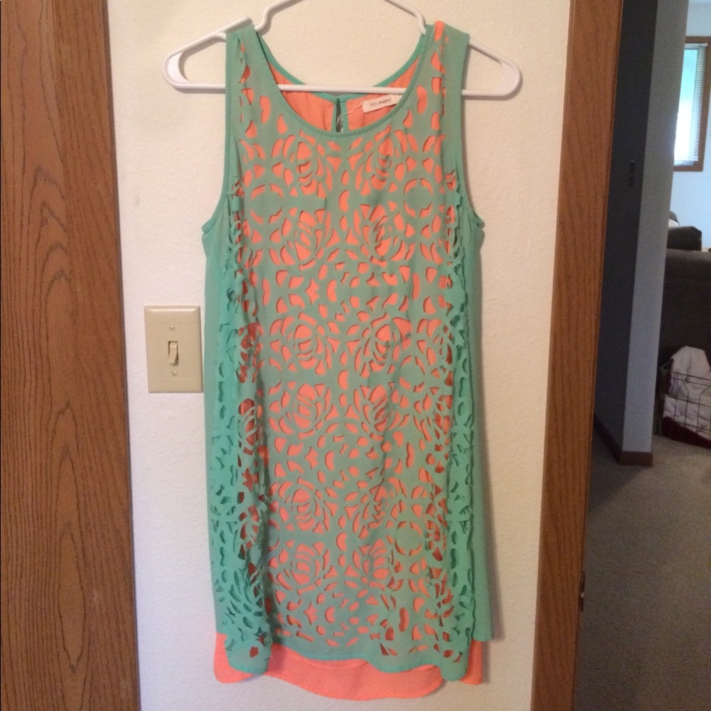 Floral laser cut out dress