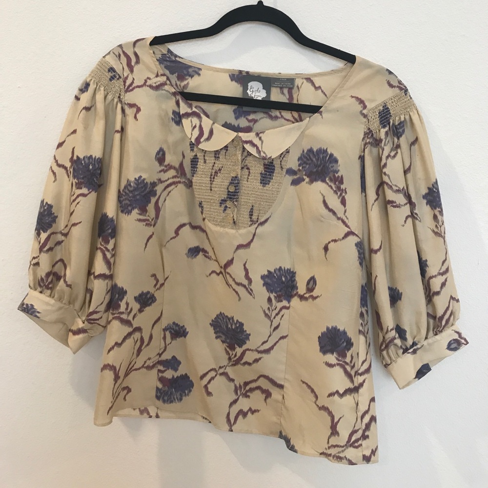 100% silk blouse from Anthropologie