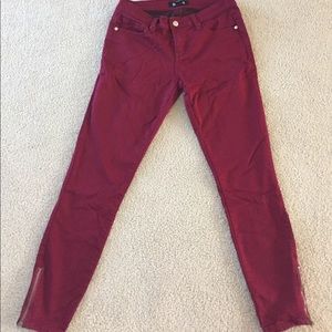 Berry red skinny pants