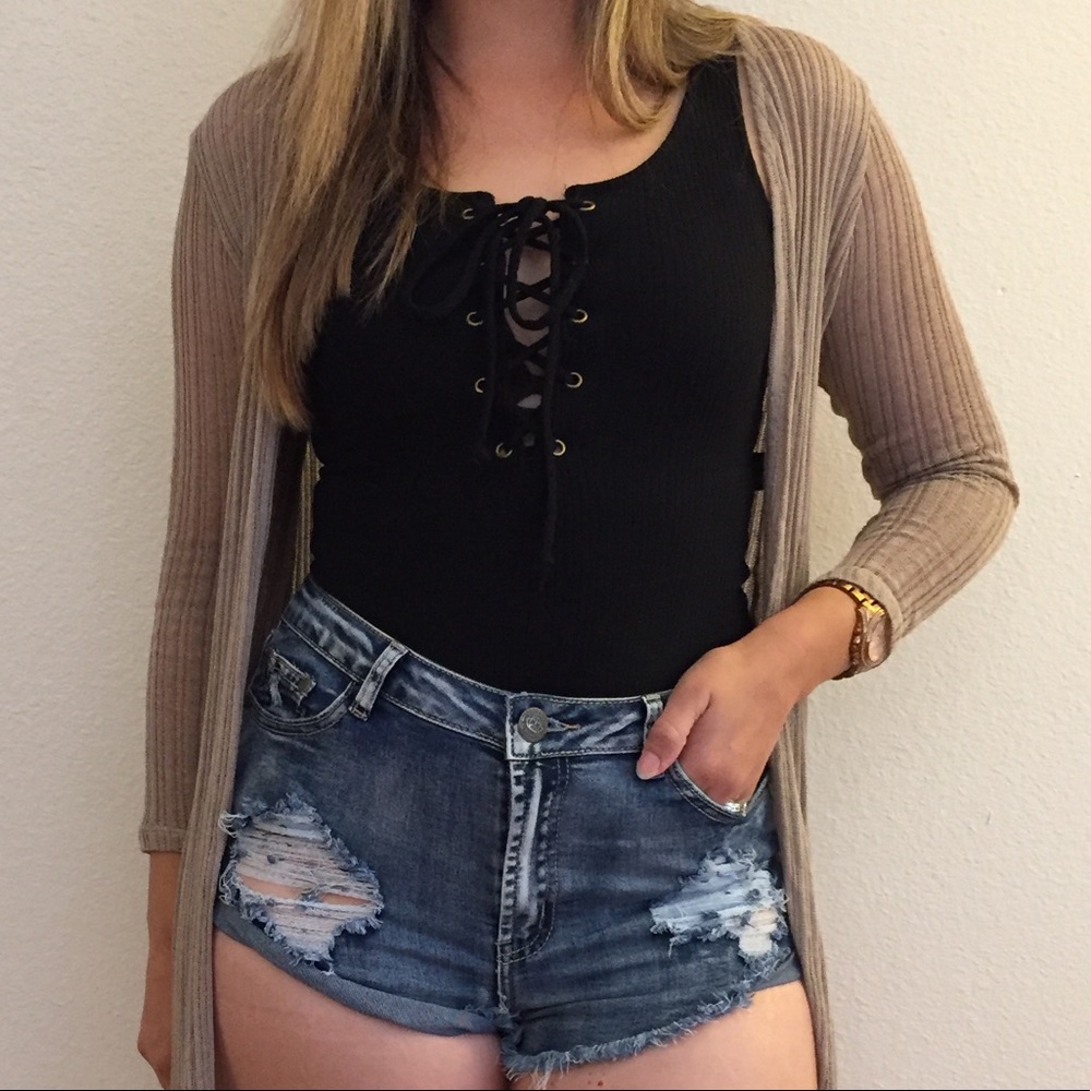 Distressed Cut Off Denim Shorts