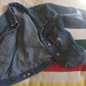 denim crop jacket TOPSHOP UK