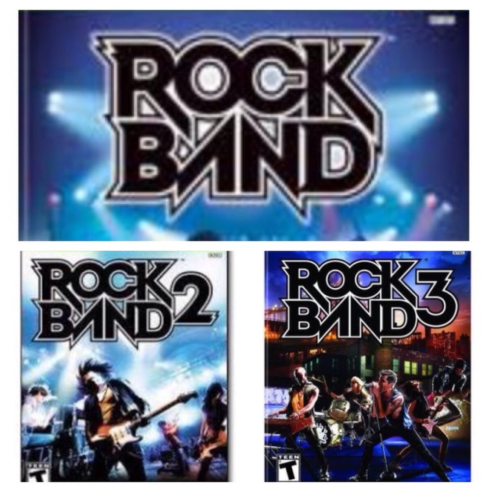 Xbox 360 Bundle Rockband, Rockband 2 & Rockband 3
