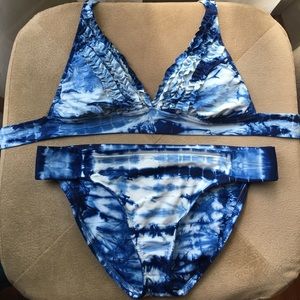 *Half Price!* Lucky Brand Blue Tie-Dye Bikini