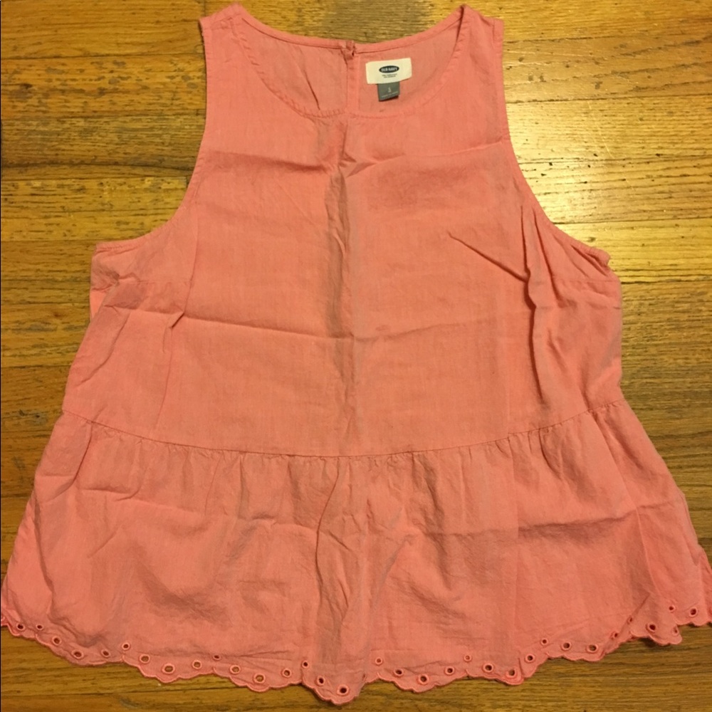 OLD NAVY light Orange Embroidery Top