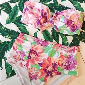 Aerie high waisted floral swimsuit