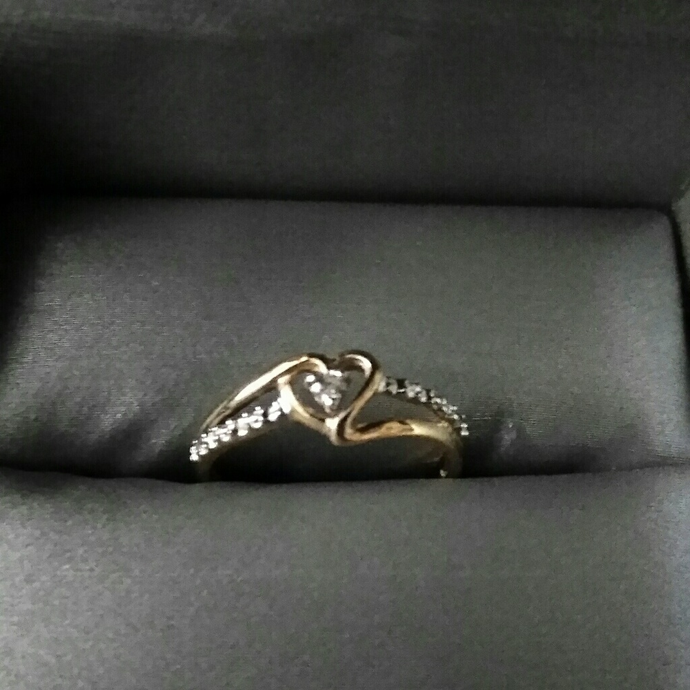 Diamond Accent Heart Split Shank Promise Ring