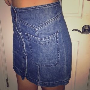 Denim button-up skirt