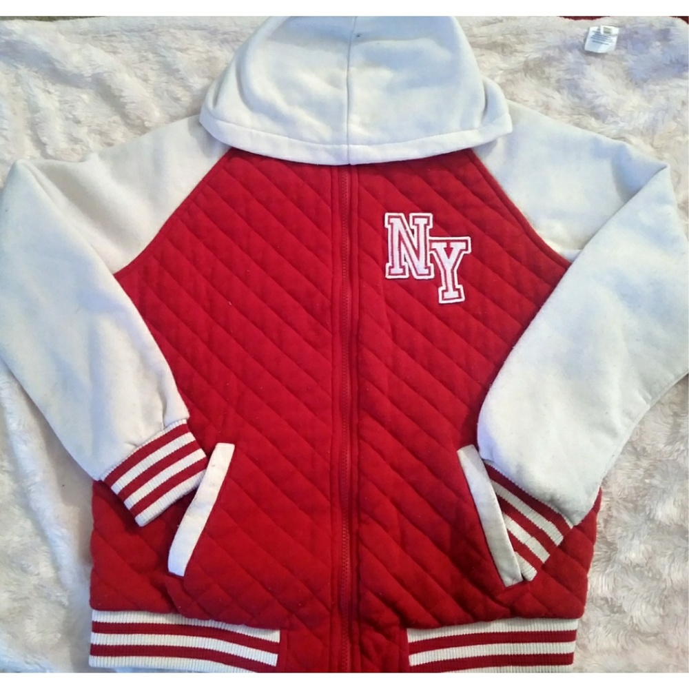 Red "NY" letterman jacket