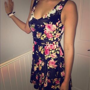 Velvet floral dress