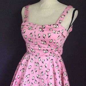 Pinup dog print dress Small