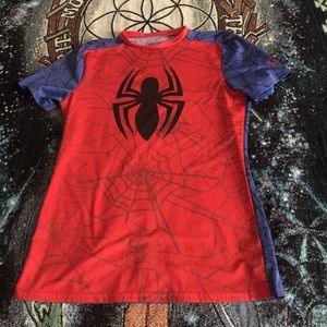 Boys under armour spider man shirt