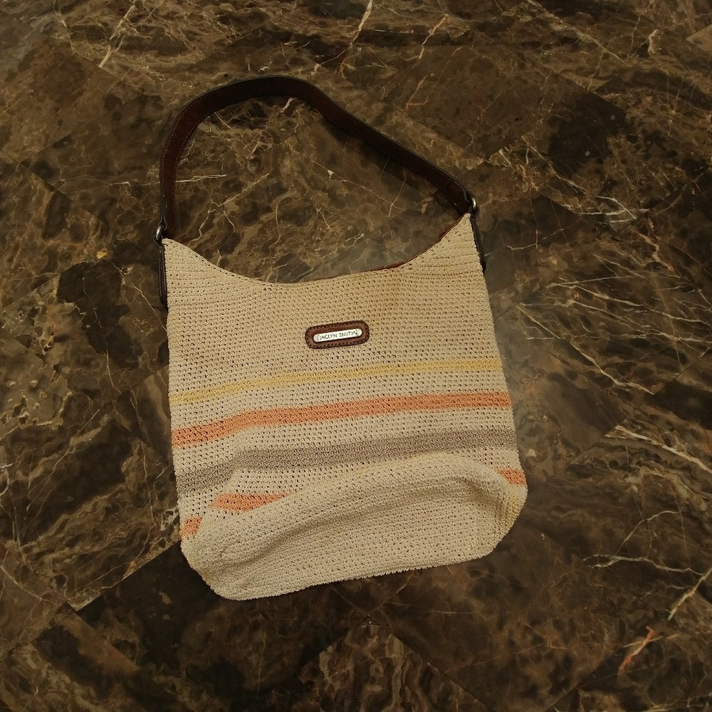 Crocheted striped purse