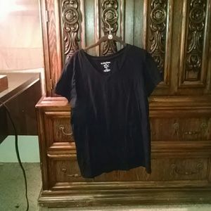 Black T-shirt with rhinestones