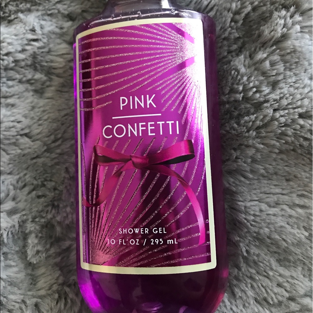 Bath and body pink confetti shower gel