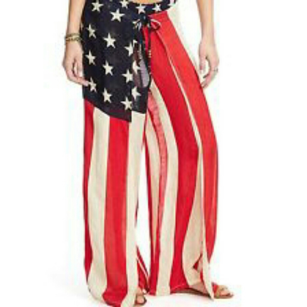 L 12 14 Ralph Lauren Denim Supply  blue flag pants