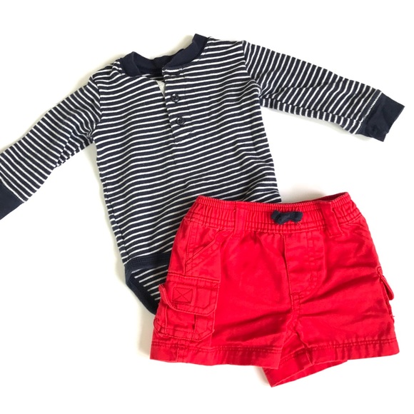 ♦️NEW♦️ Carter’s Red boys cargo shorts - Picture 1 of 5