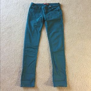 Teal skinny jeans