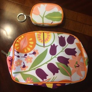 Clinique floral zippered cosmetic cases