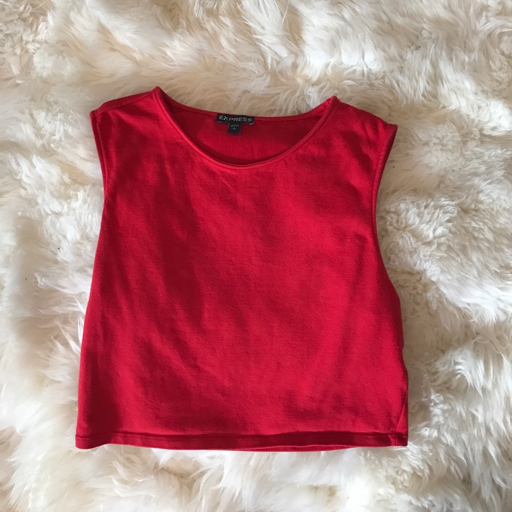 Express red crop top
