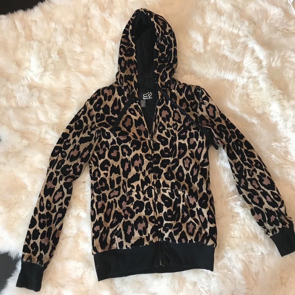 Fox leopard furry hoodie