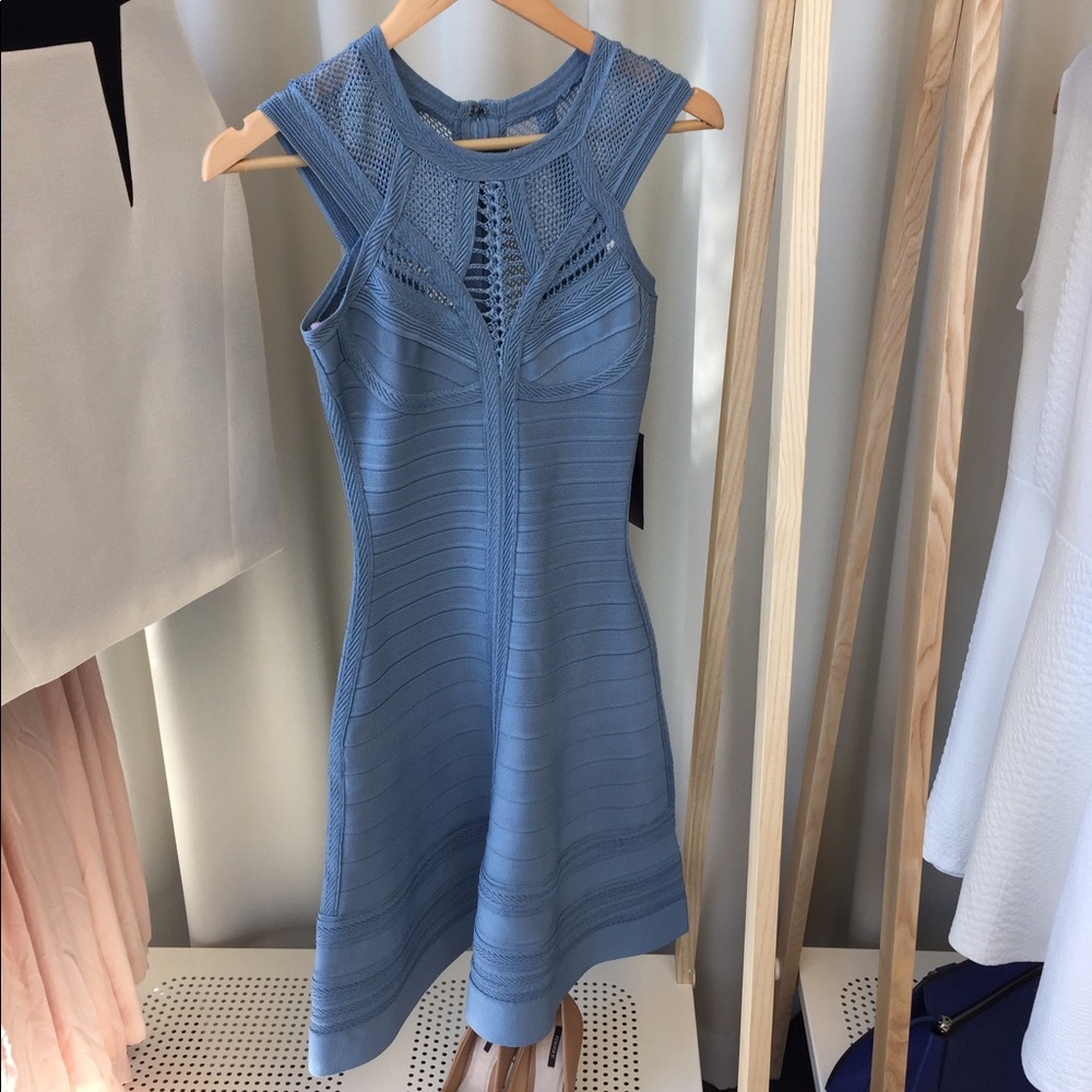 Herve Leger Vivian Pointelle Bandage Dress